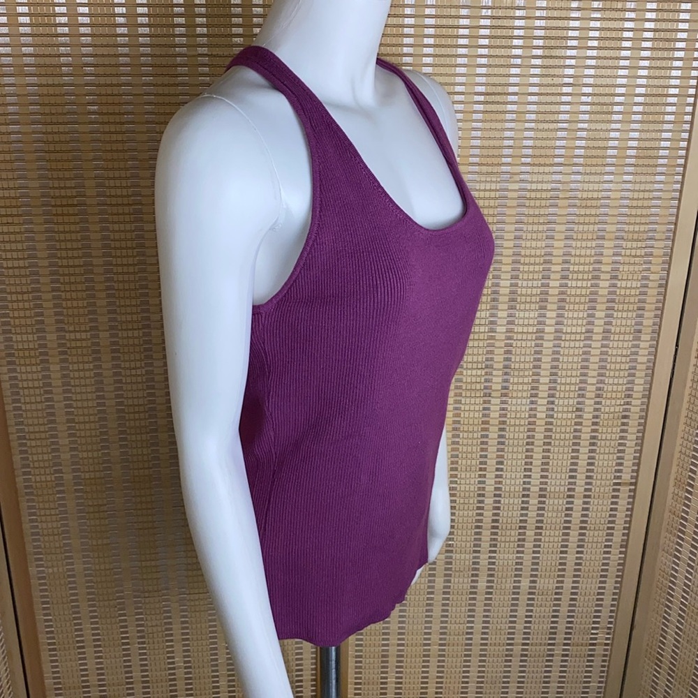 🔷7th Avenue Design Studio Knit Rib Razor Back Tank Top Size Large - Picture 2 of 5